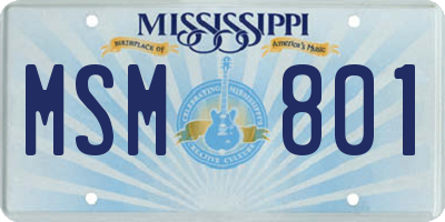 MS license plate MSM801