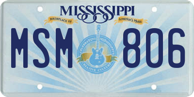 MS license plate MSM806