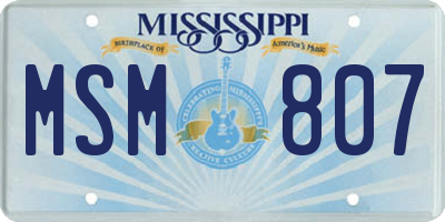 MS license plate MSM807