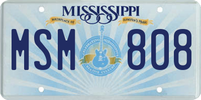 MS license plate MSM808