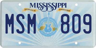 MS license plate MSM809