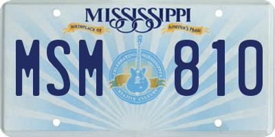 MS license plate MSM810