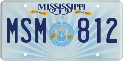 MS license plate MSM812