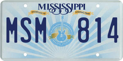 MS license plate MSM814
