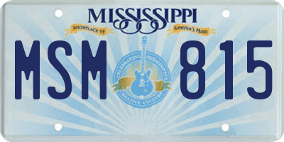 MS license plate MSM815