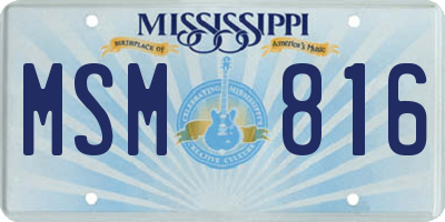 MS license plate MSM816