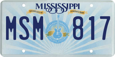 MS license plate MSM817