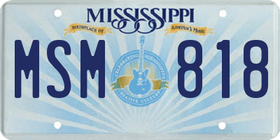 MS license plate MSM818