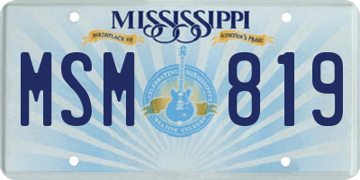 MS license plate MSM819
