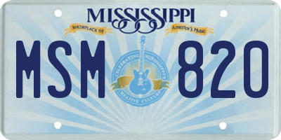 MS license plate MSM820