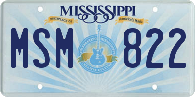 MS license plate MSM822
