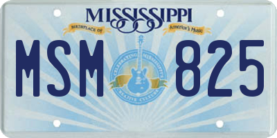 MS license plate MSM825