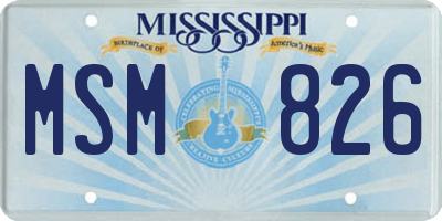 MS license plate MSM826