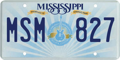 MS license plate MSM827