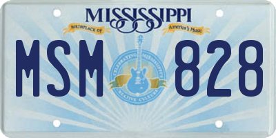 MS license plate MSM828