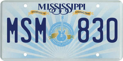 MS license plate MSM830