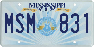 MS license plate MSM831