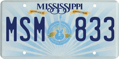 MS license plate MSM833