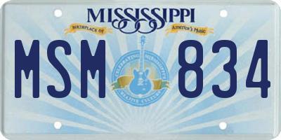 MS license plate MSM834