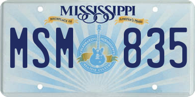 MS license plate MSM835