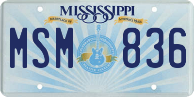 MS license plate MSM836