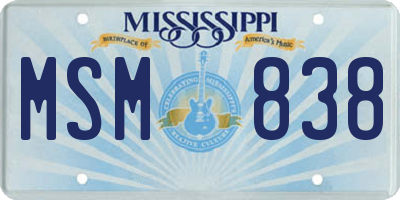 MS license plate MSM838