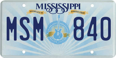 MS license plate MSM840