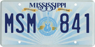 MS license plate MSM841