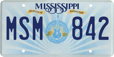 MS license plate MSM842