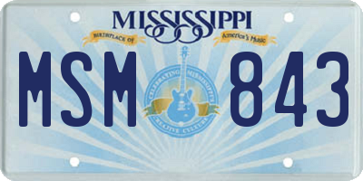 MS license plate MSM843