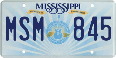 MS license plate MSM845