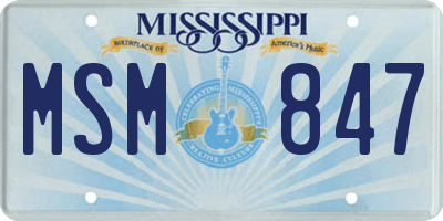 MS license plate MSM847