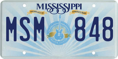 MS license plate MSM848