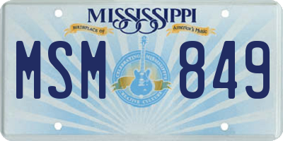 MS license plate MSM849