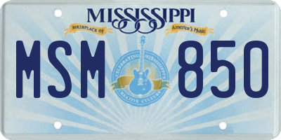 MS license plate MSM850
