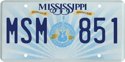 MS license plate MSM851