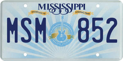 MS license plate MSM852