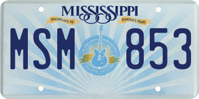 MS license plate MSM853