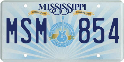 MS license plate MSM854