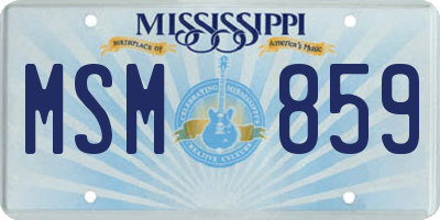 MS license plate MSM859