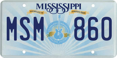 MS license plate MSM860
