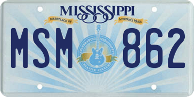 MS license plate MSM862