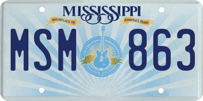 MS license plate MSM863
