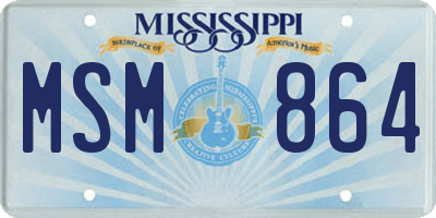 MS license plate MSM864