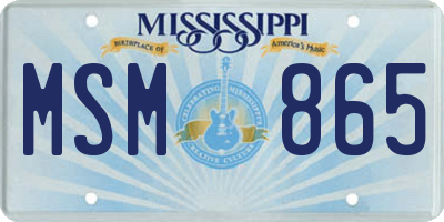 MS license plate MSM865