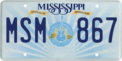 MS license plate MSM867