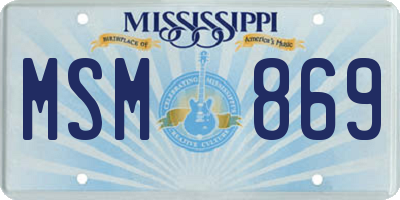 MS license plate MSM869
