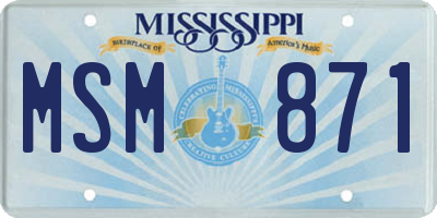 MS license plate MSM871