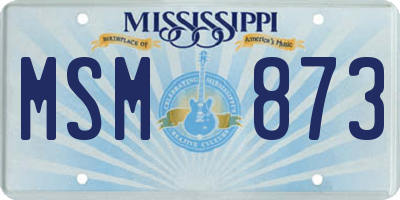 MS license plate MSM873