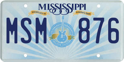 MS license plate MSM876